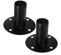 BESPORTBLE 2 Pièces Noir Support de Haut-Parleur 107x80mm en Alliage | Studios et Spectacles sur Scène, Installation Facile, Démontage Rapide, Usage Pratique, Finition Soignée