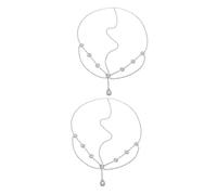 BESPORTBLE 2 Pièces ornement de front en strass accessoires de cheveux de mariée faire la fête célibataire mariage bandeau strass bijoux de tête pour femmes bandeau pour femme Métal