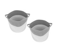 BESPORTBLE 2 pièces Panier de Rangement Coton avec Poignées Doubles Corbeille à Jouets et Linge Multifonction Organisateur Tissé Durable pour Chambre et Bureau Lot de Gris