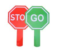 BESPORTBLE 2 pièces Panneaux Dinteraction Rouge et Vert Panneaux de Signalisation Portables et Solides Enseignement Sécurité Routière pour Garçon Fille Classe et Jeux
