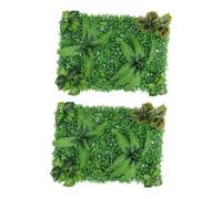 BESPORTBLE 2 pièces Panneaux Muraux de Haie Artificielle Décor Naturel Réaliste pour Intérieur Extérieur Mur Végétal Facile à Installer Fond Vert pour Mariage et Fête Décoration Murale sans