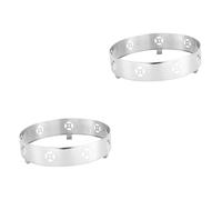 BESPORTBLE 2 Pièces pare-brise de cuisinière à gaz friteuse à air ninja pot décoration d'épluchage blazer Buse anneau de maintien du poêle cercle de poêle d'isolation Acier inoxydable Silver