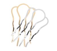 BESPORTBLE 2 Pièces Peigne à Cheveux à Quatre Dents De Pince à Cheveux En Épingle à Cheveux En Forme De u Accessoires De Cheveux De Mariée Porte-queue Alliage De Zinc