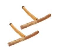 BESPORTBLE 2 Pièces Perchoir T Naturel pour Perroquets Plateforme Portable Ajustable pour Entraînement et Soin du Bec Support Oiseau Confortable