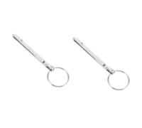 BESPORTBLE 2 Pièces Pince à Carreaux en Métal Titulaires Cordon Banque Portefeuille D'étiquette d'air Fermoirs Petit Fermoir Pivotant Carte Crochets Porte-clés Anneau Bobine De Badge Silver