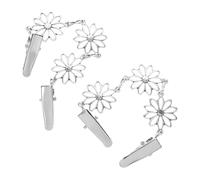 BESPORTBLE 2 Pièces Pince Pour Pull Châle Clips D'écharpe Long Châles Soir Foulard Rétro Clip De Cardigan Pinces à Cardigan à Fleurs Bande Pinces Pour Col Cardigan Ancien Femme Le Fer Silver