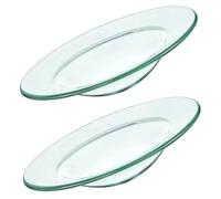 BESPORTBLE 2 pièces Plat Verre Rond pour Chauffe-Cire et Brûleur Huile Essentielle Plateau Résistant Chaleur pour Diffusion de Parfum Intérieur Accessoire pour Lampe de Diffusion et Parfum