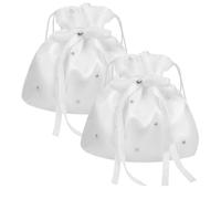 BESPORTBLE 2 Pièces Pochette de Mariée Tissu à Main de Demoiselle Élégant avec Intérieur Spacieux pour Cadeau de Mariage et Accessoire de Jour