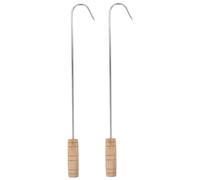 BESPORTBLE 2 Pièces poignées de démarrage crochets suspendus porte-crochet prise de démarrage magnétique arrache-bottes avec manche en bois extracteur de bottes en métal Acier inoxydable