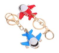 BESPORTBLE 2 Pièces Porte-clés Avion Métal Créatif Modèle et Original Bijoux de Voyage pour Voyageur Accessoire Multifonctionnel Coffret Rouge et Bleu
