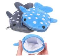 BESPORTBLE 2 Pièces Porte-Monnaie Requin Porte-Monnaie de Dessin animé Mignon garçon Bourse d'argent Pochette à Monnaie en Peluche pour Enfants Porte-Monnaie pour Filles Cristal Super Doux