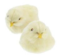 BESPORTBLE 2 pièces Poussins de Pâques Peluche Décoration Réaliste Peluche Douce Décoratif Compact pour Maison Bureau Fête