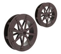 BESPORTBLE 2 Pièces Roue D’Eau Décorative Vintage en Plastique | Surface Lisse, Son D’eau Apaisant, Format Compact, Usage Extérieur, pour Bureaux et Mini Ornements