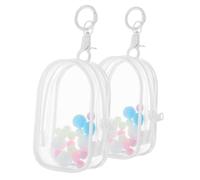 BESPORTBLE 2 pièces Sac de Transparent pour Figurines avec Porte Clés Pochette de Rangement Étanche PVC Rigide Protection Poussière Portable pour Mini Poupées et Collections