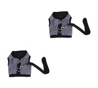 BESPORTBLE 2 Pièces Sangle de pour Petit Animal de Compagnie Harnais de Style Gilet Petite Robe de Harnais pour Animaux de Compagnie Cochon d'Inde Sangle de Traction Respirante Black