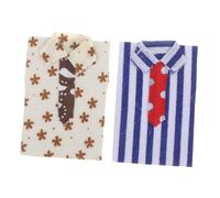 BESPORTBLE 2 Pièces Scale Fabric Dollhouse Clothing for Action Figures Mini Tie Shirt Diorama Accessories for Collectors and Displays