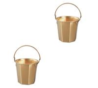 BESPORTBLE 2 Pièces seau de camping Bassin d'eau seaux avec poignées seaux de nettoyage seau à plâtre Seau en acier inoxydable Seau à poignée seau d'eau glacée seau polyvalent pour la maison