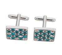 BESPORTBLE 2 Pièces Square Crystal Cufflinks For Men Rhinestone French Cuff Shirt Studs Wedding Business Suit Accessories