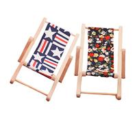 BESPORTBLE 2 Pièces Stable Miniature Beach Chair Ornament for Dollhouse and Party Decoration Multifunctional Portable Seat for Garden and Desktop Use