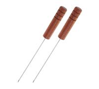 BESPORTBLE 2 Pièces Stainless Steel Worm Threader with Anti-Slip Wooden Handle for Live Bait Rigging