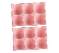 BESPORTBLE 2 pièces Support Œufs Réfrigérateur Céramique Plateau Empilable Cases Antidérapant pour Rangement Sécurisé et Frais des Œufs Organiseur Cuisine Pratique