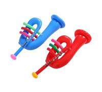 BESPORTBLE 2 pièces Trompette Gonflable Garçon Fille Décoration Fête PVC Réutilisable Instrument Musical Accessoire Jeu Scène Rouge Bleu