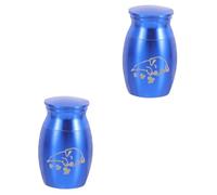 BESPORTBLE 2 Pièces Urne pour Animaux De Compagnie De Perte d'animaux De Compagnie Petite Urne pour Chien Souvenir De Mini Urnes Perte d'un Animal De Compagnie Blue Alliage