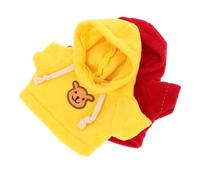 BESPORTBLE 2 pièces Vêtements pour Peluche Ours Tissu Doux Hoodie pour Petite Poupée de Tenue Daccessoire de Décoration Confortable et Jaune et Rouge