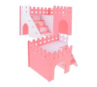 BESPORTBLE 2 Pièces Villa Hamster Maison De Lapin Maison des Animaux Cachette De Cochon d'Inde Guinée Cage à Cobaye Foins Cage pour Chien Refroidissement Rat Poulet Bac à Litière Jouets PVC