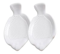 BESPORTBLE 2 Râpes à Ail et Gingembre en Céramique, Broyeurs Manuels Multifonctions, Taille Petite Compacte, Résistantes à L'usure, Cuisine Maison, Bébé et Légumes, 2 Pièces de Poisson