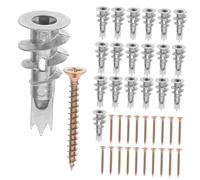 BESPORTBLE 20 Ensembles Chevilles Autoforeuses avec Vis Fixations Spirales pour Plaques de Plâtre Résistantes Zinc Alliage et Installation Facile pour Miroirs Étagères et Accessoires Muraux