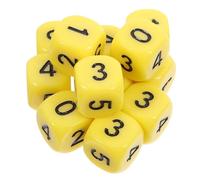 BESPORTBLE 20 Pièces Dés Numérotés Acrylique Coins Arrondis Jaunes Dés Éducatifs pour Mathématiques Jeux de Table et Enseignement Classe