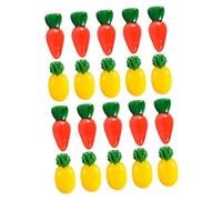 BESPORTBLE 20 pièces Mini Fruits Légumes Décoratifs Réalistes pour Maison de Poupée Modèles Résine Carotte et Ananas pour Décoration Miniature et Accessoires Photo