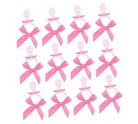 BESPORTBLE 20 pièces Mini Tétines Transparentes avec Nœud Rose Décorations et Invités pour Shower Fille Prix pour Jeux et Souvenirs de Fête