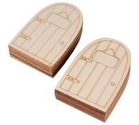 BESPORTBLE 20 pièces Miniature Wooden Fairy Doors with Message Board Creative Garden Decoration Ornament Unpainted DIY Craft for Outdoor and Indoor Use