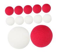 BESPORTBLE 20 Pièces Nez de Clown Mousse Rouge et Blanc Accessoires Déguisement Clown pour Fête Anniversaire Halloween Noël Cosplay