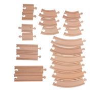 BESPORTBLE 20 Pièces Set de Rails Bois pour Train Garçon Fille Droites et Courbes Compatibles avec Accessoires Modèle Train Extension et Automatique pour Jeu de Construction DIY