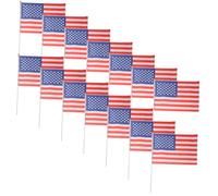 BESPORTBLE 20pièces Drapeaux Américains Portables Sur Bâtons Petits Drapeaux Pour Jour De Indépendance Memorial Day Décoration Patriotique Lot
