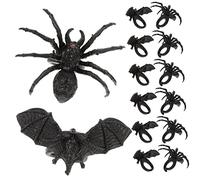 BESPORTBLE 24 pièces Bagues Halloween Araignée et Chauve Souris pour Décoration et Fête Cosplay Accessoires Garçon Fille pour Trick Treating et Costumées