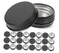 BESPORTBLE 24 pièces Boîtes Aluminium Rondes Boîtes Rechargeables avec Couvercle à Vis Pots Vides pour Cosmétiques Bougies et Perles Petits Contenants de Rangement Pratiques