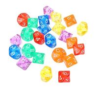 BESPORTBLE 24 pièces Dés Polyédriques Faces Acrylique Colorés pour Jeux de Société et Enseignement des Mathématiques Chiffres Ensemble et Facile à Lire