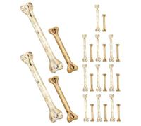 BESPORTBLE 24 Pièces Mini Os D'halloween Réalistes en Plastique Khaki, Trou | Texture et Forme Réalistes, Deux Tailles, pour Créations Diy, Scènes de Spectacle et Fêtes à Thème