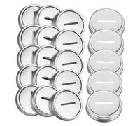 BESPORTBLE 24 Pièces Piggy Bank Lid Insert For Regular Mouth Mason Jars Metal Coin Slot Covers Diameter Secure Fit Savings Jar Lids Easy To Install