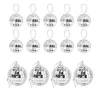 BESPORTBLE 24Pcs Miroir Boule Disco Noël Boules Suspendues Ornement Suspendu Fête Boule Disco pour Fête DJ Effet de Lumière Décorations pour La Maison Accessoires de Scène