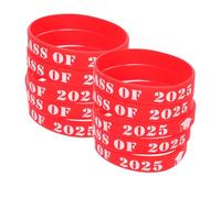 BESPORTBLE 25 pièces Bracelets Silicone Rouge Class Of Souvenirs Symboliques Réutilisables pour de Remise de Diplômes Accessoires Polyvalents pour Événements Scolaires et Équipes