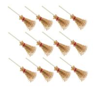 BESPORTBLE 25 pièces Miniature Decorative Brooms for Dollhouse Halloween Decor Handcrafted String Witch Brooms Accessories for Miniature Scene and DIY Fairy Tale Setting