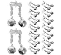 BESPORTBLE 25 Pièces Sonnette D'alarme pour Canne à Pêche, Double Cloche | Rapide, Fixation Sécurisée, Compatible Toutes, Usage Nuit et Lancer Plage, Argenté