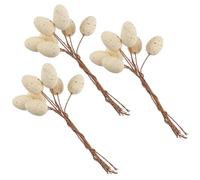 BESPORTBLE 27 Tiges Décoratives D'œufs Mouchetés de Pâques Beige, Branches Artificielles pour Composition de Fleur, Décoration Intérieure Festive pour Maison et Table de Fête, Lot de 3 Sets