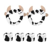 BESPORTBLE 2ensembles Bandeau Facial Peluche Imprimé Kit Accessoires De Coiffure Avec Bracelet Pour Et Femmes Design à Cornes Unique