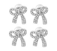 BESPORTBLE 2paires Boucles Oreilles Nœud Avec Pendantes Pour Femme à Fermoir Plat Petites Bijoux Décoratifs Pour Fêtes Et Quotidien